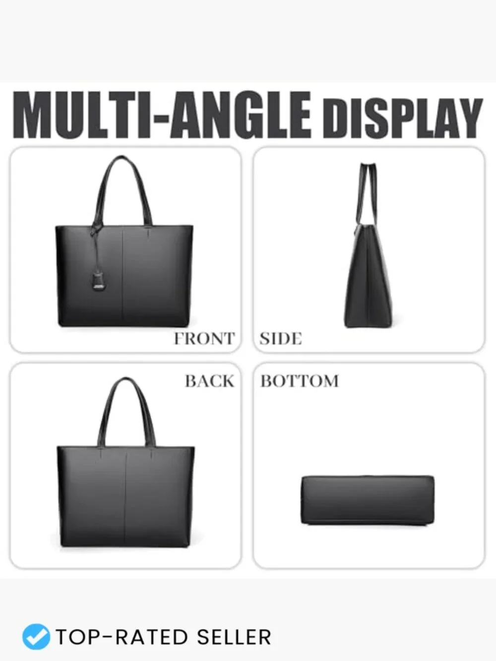 Men's Leather Briefcase Tote Bag Business Laptop Bag Large Capacity Elegant